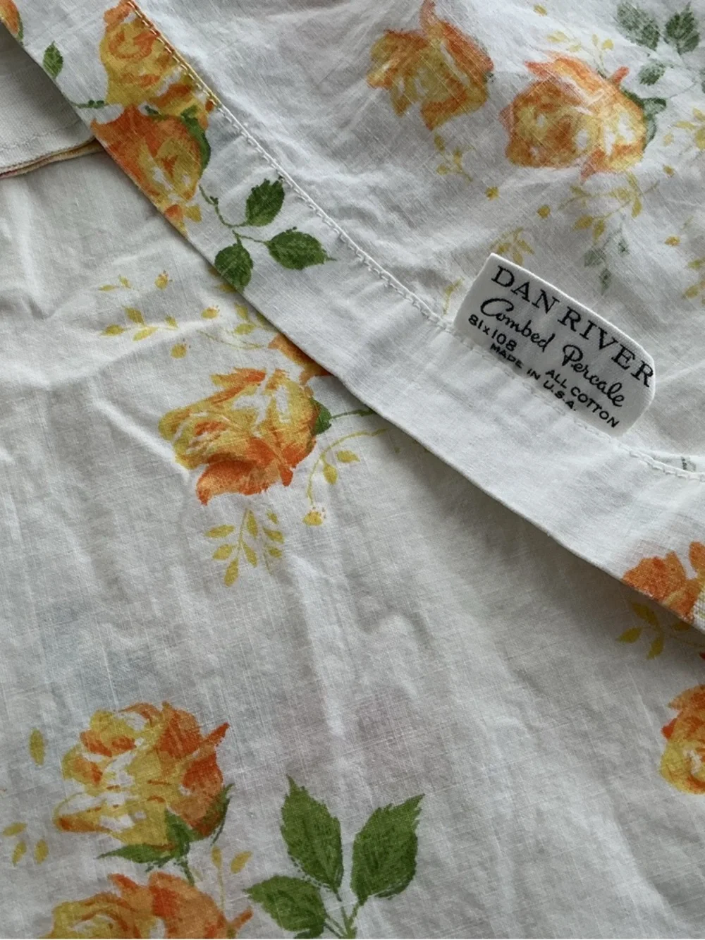 Vintage Dan River Percale Flat Bedsheet